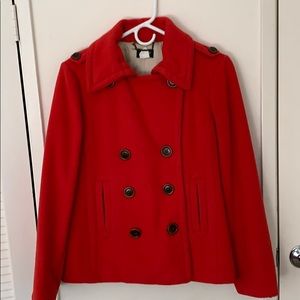J. Crew Red Peacoat